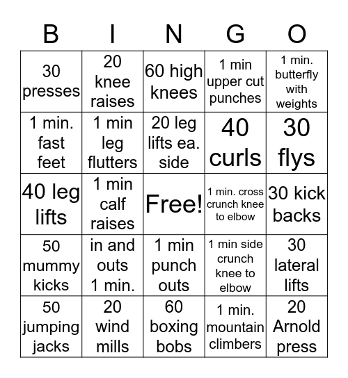 seat bingo Card