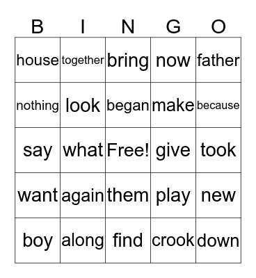 First Grade Bingo Card