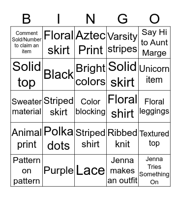 Shop the Box Bingo 4/12 Bingo Card