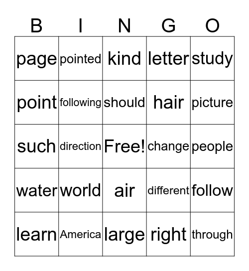 We love BINGO! Bingo Card