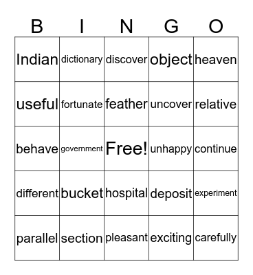 Grade 3  #1 Bingo Card