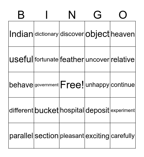 Grade 3  #1 Bingo Card