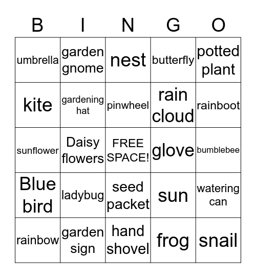 Spring Bingo Card