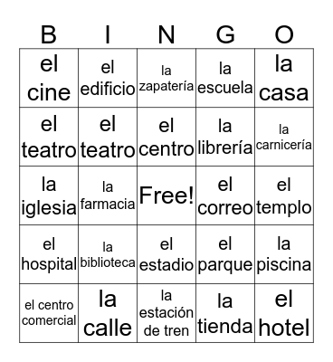 La Ciudad Bingo Card