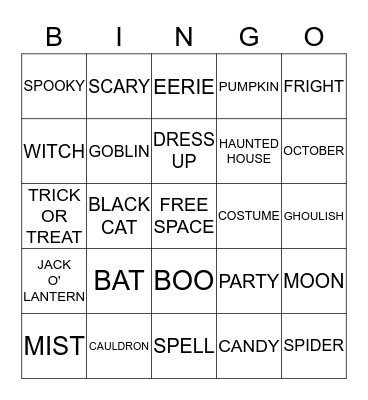 HALLOWEEN Bingo Card