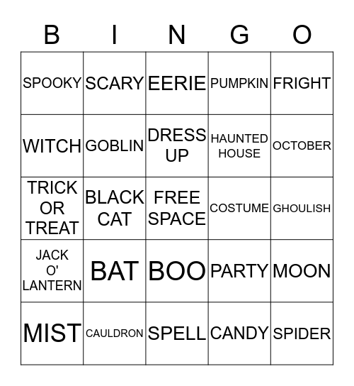 HALLOWEEN Bingo Card