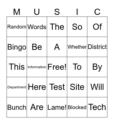 Test Bingo Lollis Bingo Card