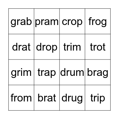 List  5-2  CRVC Bingo Card