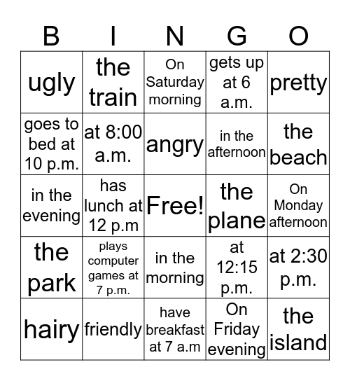 HFE Bingo Card