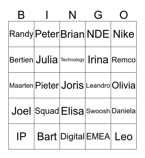 Digital Bingo Card