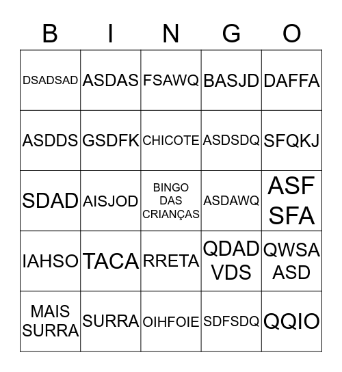 BINGO OBEDIÊNCIA Bingo Card