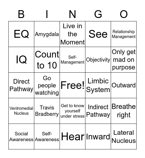 Emotional Intelligence 2.0 Bingo Card