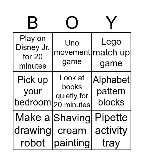 BORED BINGO Card