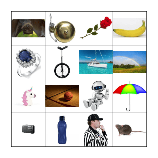 B, U, R Bingo Card