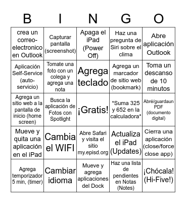 Loteria del iPad iOS Bingo Card