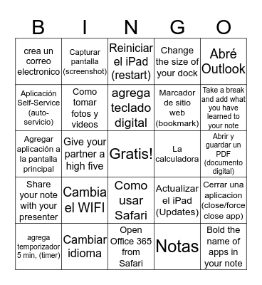 Loteria del iPad iOS Bingo Card