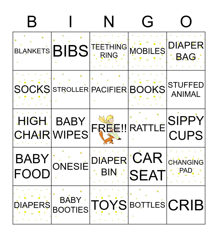 BABY SHOWER GIFT BINGO Bingo Card