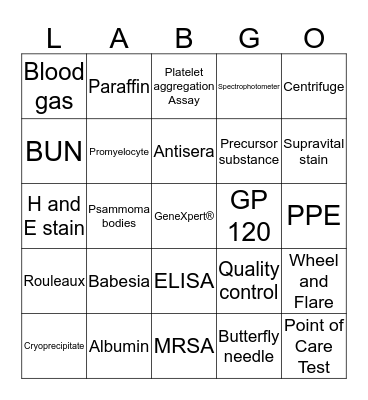 LABGO-Tehe Lab Professionals BINGO Card