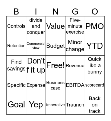 CFO Bingo Card