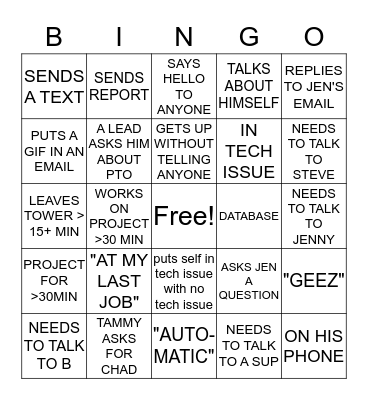 CB Bingo Card