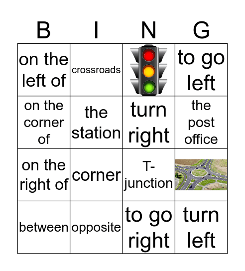 Giving and asking for directions Bingo Card