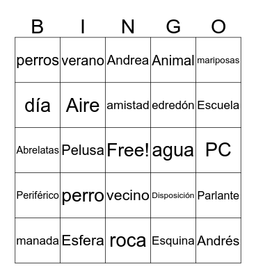 GramaBingo Card