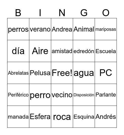 GramaBingo Card