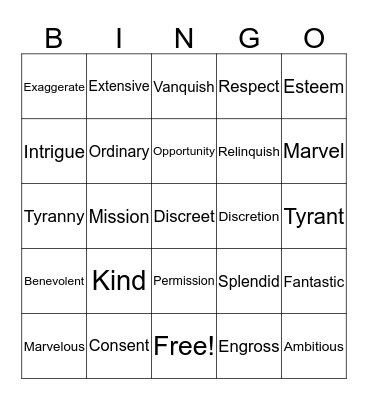 Wordly Wise Lesson 14 Bingo Card