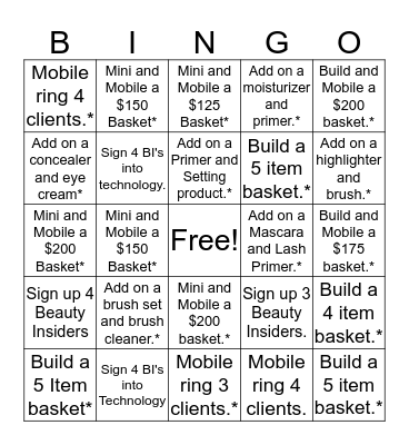 BASKET BINGO Card