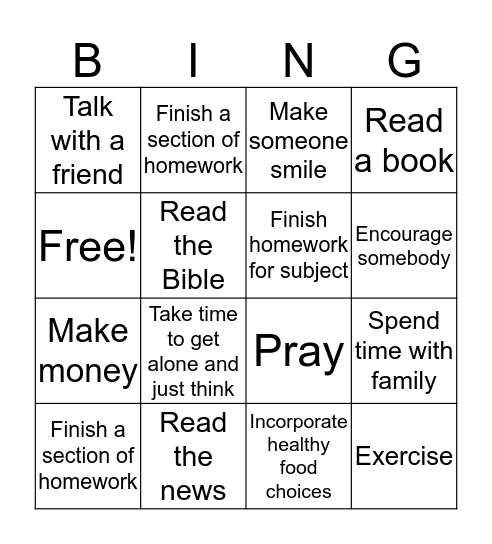 Daily Bingo Card