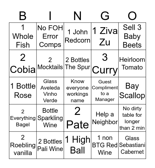 B&G Art Walk Bingo Card