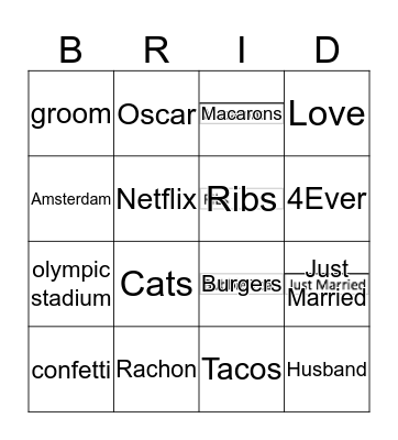 Amanda Bingo Card