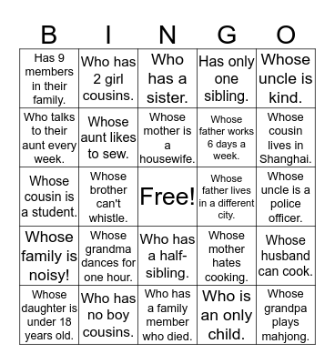 Find someone who... Bingo Card
