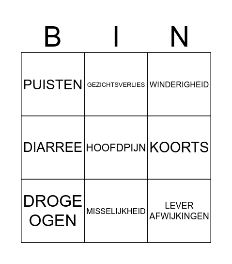 CH-E-MO-TIES Bingo Card