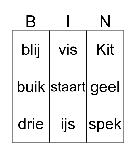 Drie katten op een rij Bingo Card