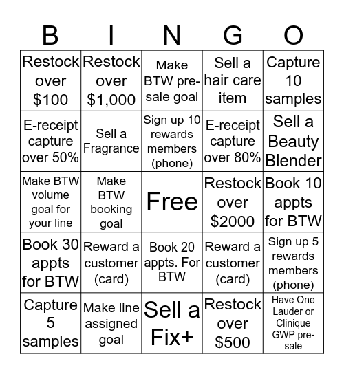 BTW Bingo Card