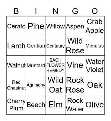 Flower Therapy  Bingo Card