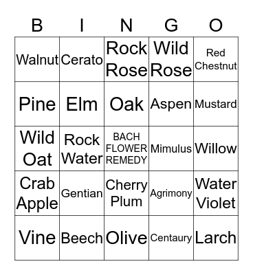Flower Therapy Bingo Card