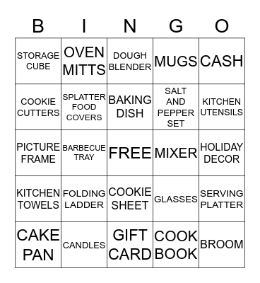 LEAH'S BRIDAL SHOWER BINGO Card