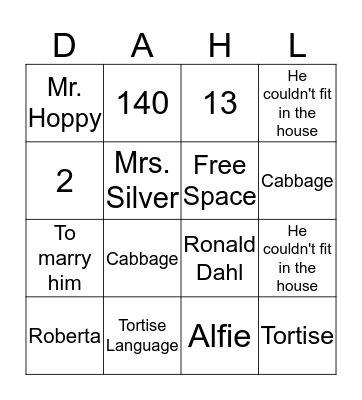 Reading Bingo Card
