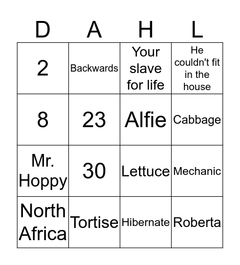 Reading Bingo 2 Bingo Card