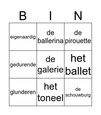 Taal Bingo Card