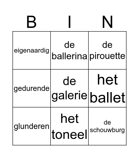 Taal Bingo Card