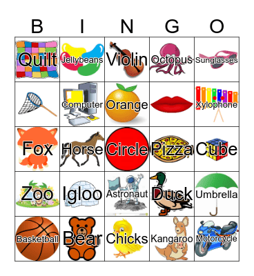 Hello ABC 1 Bingo Card