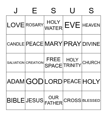 "JESUS LOVES ME" Bingo Card