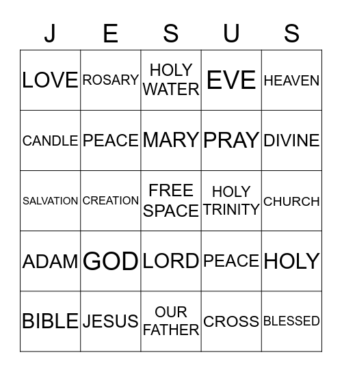 "JESUS LOVES ME" Bingo Card