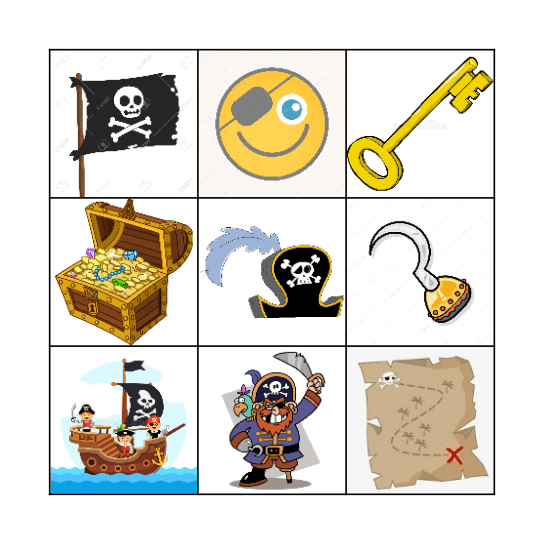 Adam's Pirate Adventure Bingo Card