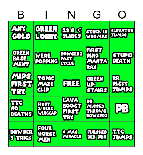 sm64 fixed  Bingo Card
