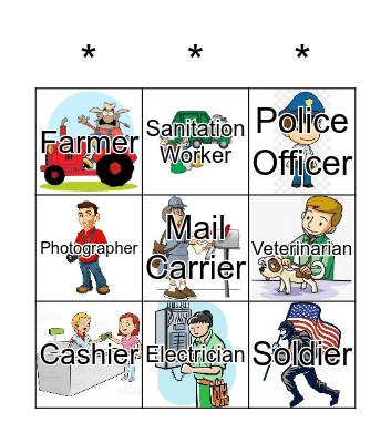 Community Helpers BINGO Card