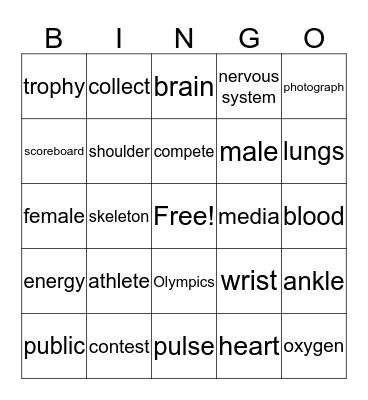 Unit 6 Personal best Bingo Card